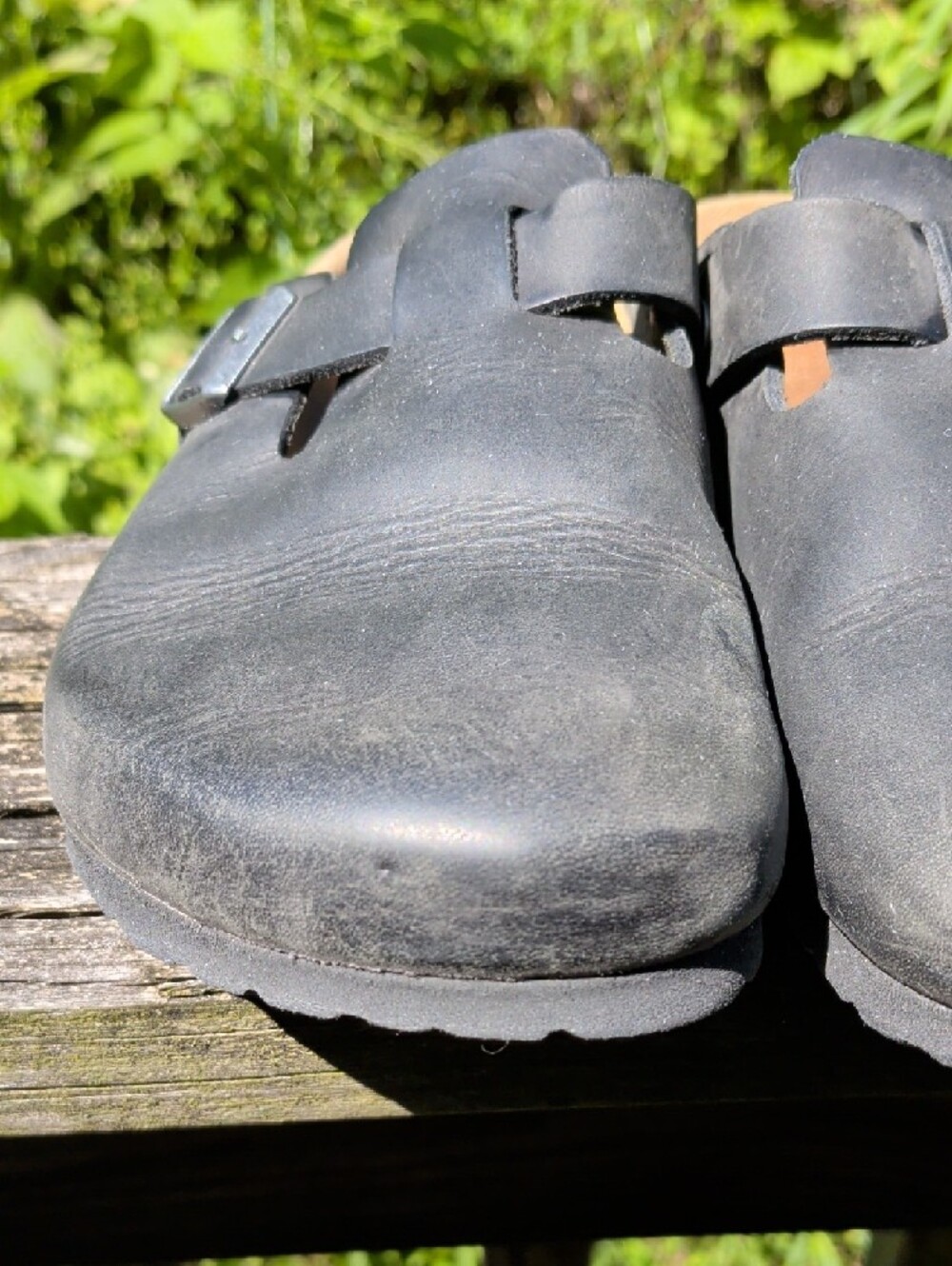 Birkenstock Black Leather Buckled Clog - Picture 7 of 10